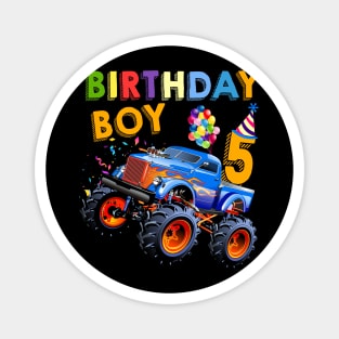 5th Birthday Boy Blaze 5 Year Old Monster Truck Magnet